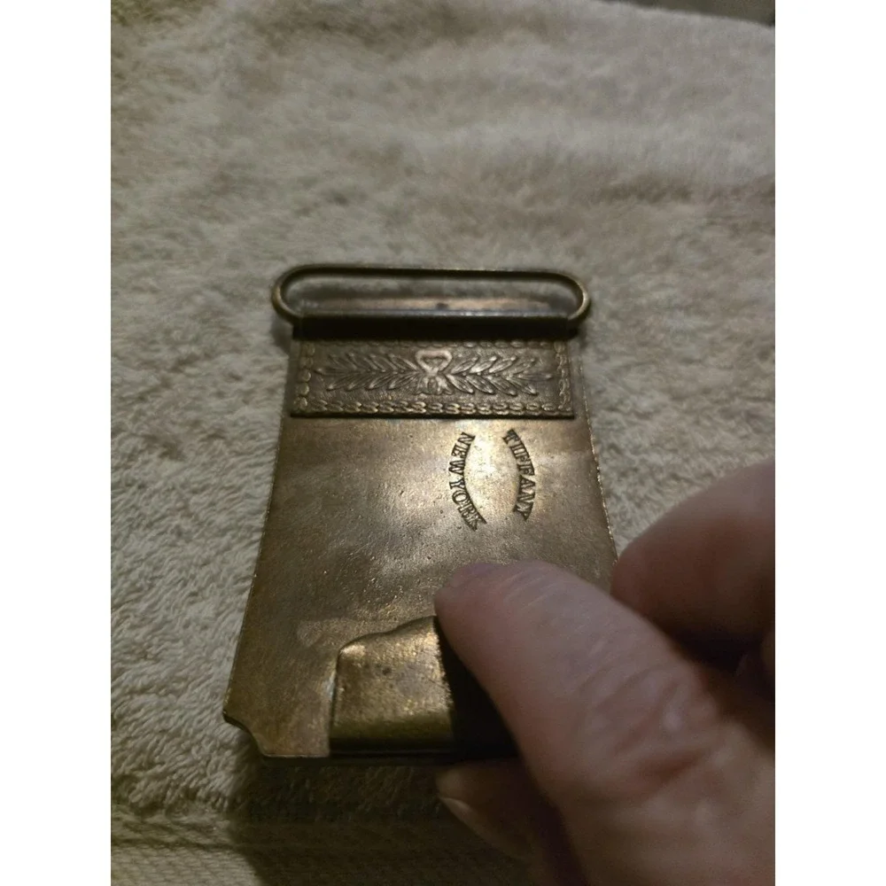 Vintage Wells Fargo Brass Belt Buckle Henry Wells William Fargo 1852 Tiffany 7